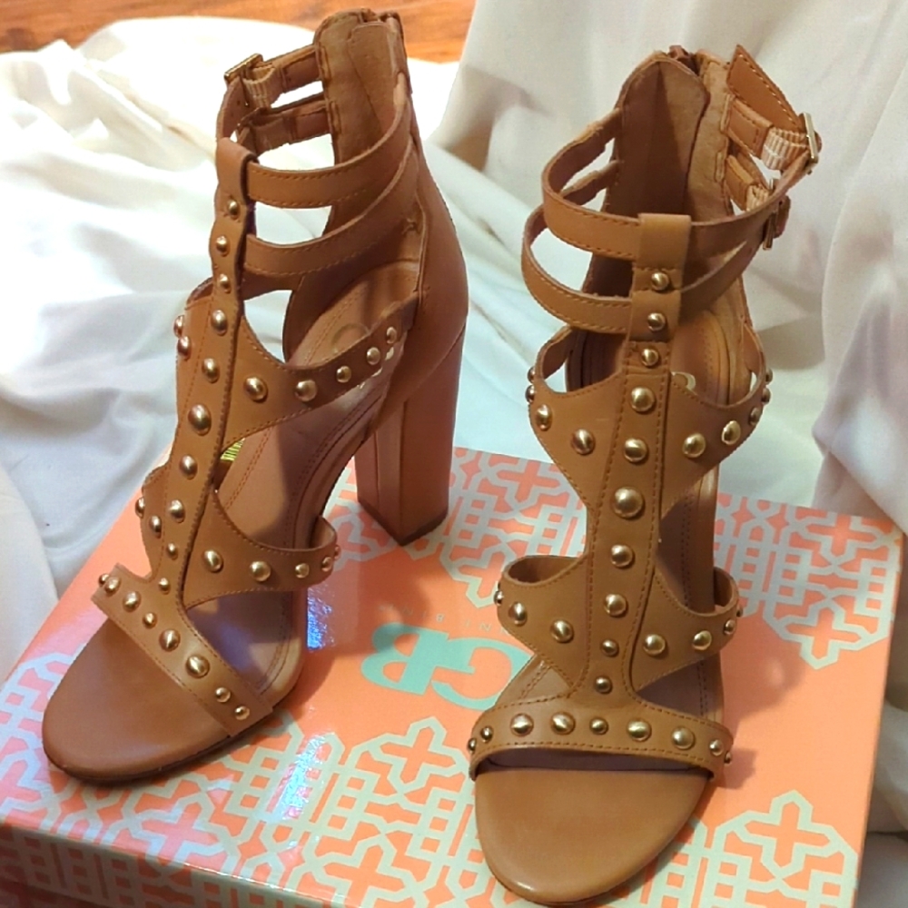 Tan Studded Gianni Bini Women's Heels